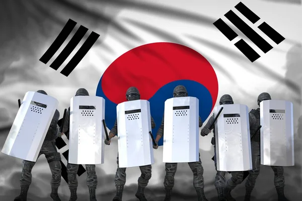 Republika Korei Korea Południowa Koncepcja Zatrzymania Protestu Policja Swat Ochrony — Zdjęcie stockowe