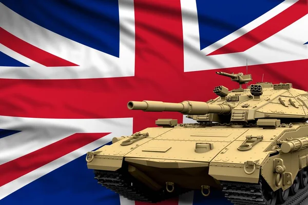 United Kingdom Modern Tank Real Design Flag Background Tank Army — Stock Photo, Image