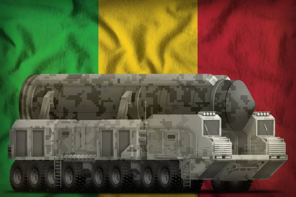 Intercontinental Ballistic Missile City Camouflage Mali Flag Background Illustration — Stock Photo, Image
