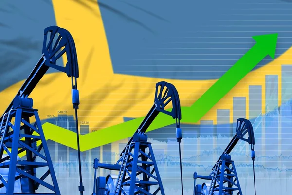 Sveç Petrol Endüstrisi Konsepti Endüstriyel Illüstrasyon Sveç Bayrağı Arka Planında — Stok fotoğraf