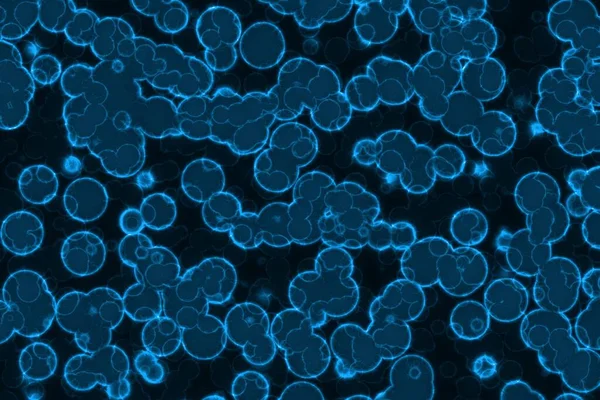 Disegno Carino Azzurro Molte Cellule Organiche Computer Grafica Sfondo Illustrazione — Foto Stock