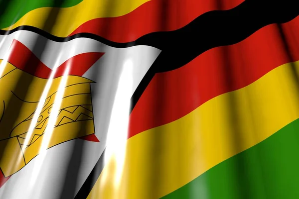 Bella Brillante Guardando Come Bandiera Plastica Dello Zimbabwe Con Grandi — Foto Stock