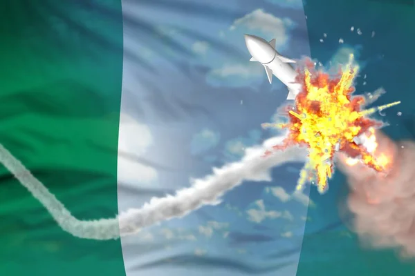 Nigéria Interceptado Míssil Supersônico Antifoguete Moderno Destrói Conceito Míssil Inimigo — Fotografia de Stock