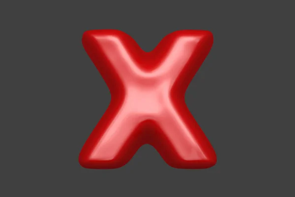 Rotes Weichplastik Alphabet Buchstabe Isoliert Auf Grauem Hintergrund Darstellung Von — Stockfoto