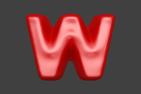 Червоний Пластиковий Шрифт Буква Ізольовано Сірому Фоні Ілюстрація Символів — стокове фото