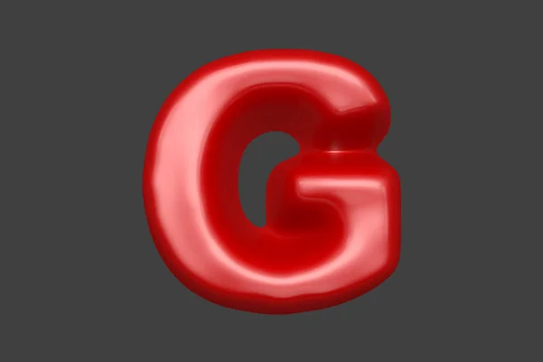 Rood Plastic Alfabet Letter Geïsoleerd Grijze Achtergrond Illustratie Van Symbolen — Stockfoto