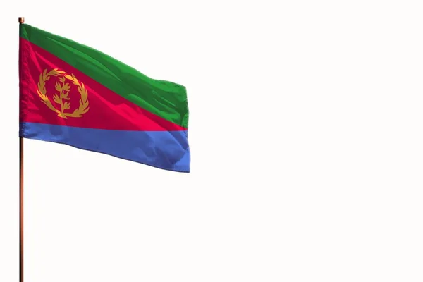 Knipperende Eritrea Vlag Geïsoleerd Mockup Met Plaats Voor Tekst Witte — Stockfoto