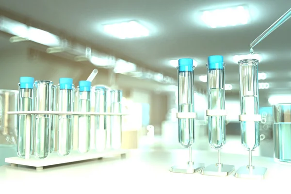 Ivóvíz Minőségi Teszt Vírusok Mint Covid 2019 Koncepció Laboratóriumi Kémcsövek — Stock Fotó
