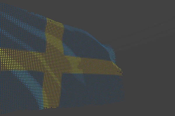 Ładne Nowoczesne Zdjęcie Szwecji Odizolowane Flagi Wykonane Świecących Kropki Fali — Zdjęcie stockowe