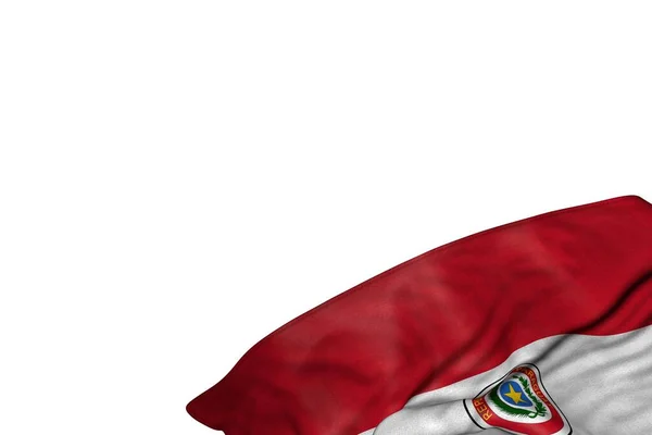 Nádherná Paraguayská Vlajka Velkými Záhyby Ležícími Pravém Dolním Rohu Izolované — Stock fotografie