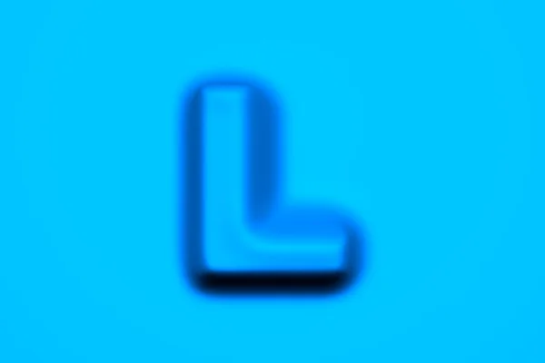 青い柔らかいワックスまたはプラスチックフォント 手紙Lはライトブルーの背景に隔離され シンボルの3Dイラスト — ストック写真