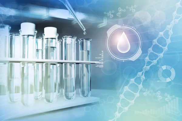 Tubos Teste Laboratório Instalações Pesquisa Científica Moderna Teste Qualidade Água — Fotografia de Stock