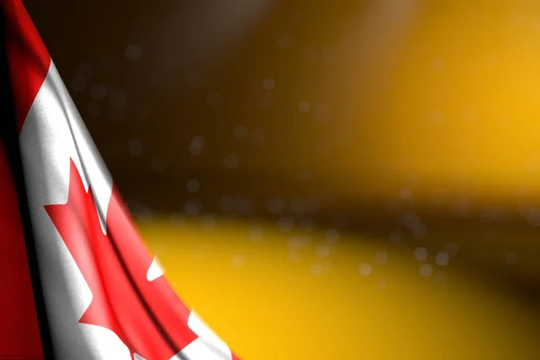 Maravilhosa Ilustração Bandeira Canadá Pendurada Diagonal Amarelo Com Foco Suave — Fotografia de Stock