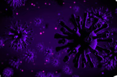 Coronavirus ya da 2019-ncov salgın fikri olan bir geçmiş - tıbbi 3D illüstrasyon