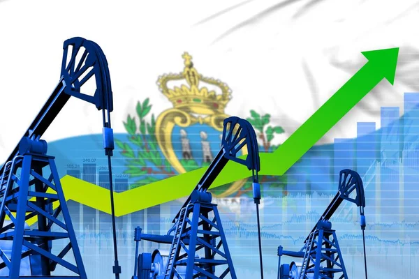 San Marino Ölindustrie Konzept Industrielle Illustration Wachsende Grafik Auf San — Stockfoto