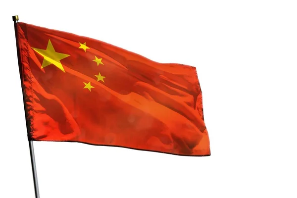 Flatternde China Flagge Isoliert Auf Weißem Hintergrund — Stockfoto