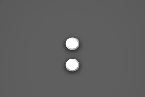 ホワイトペーパースタイルのアルファベット 灰色の背景に隔離されたコロン シンボルの3Dイラスト — ストック写真