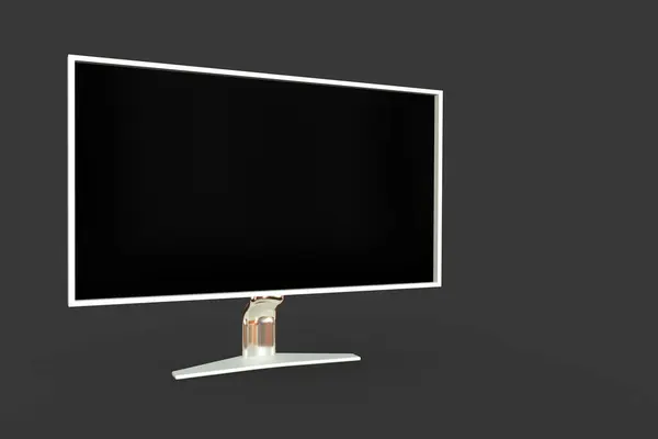 グレーに隔離された架空のデザインのホワイトハイテクPc画面 オブジェクトの非常に詳細な現実的な3Dイラスト — ストック写真