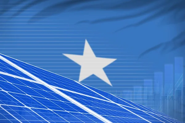 Somálský Koncept Digitálního Grafu Solární Energie Průmyslová Ilustrace Pro Obnovitelné — Stock fotografie
