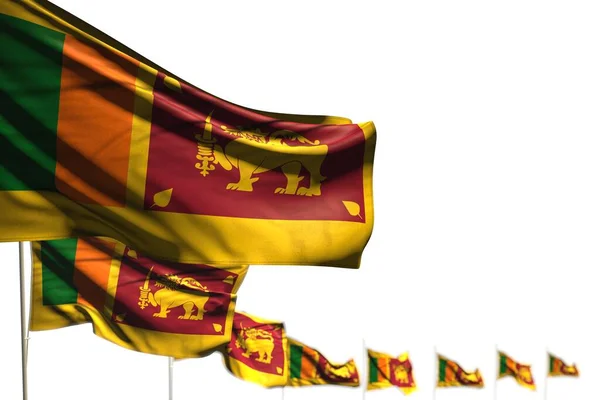 Wunderbare Sri Lanka Isolierte Flaggen Diagonal Platziert Illustration Mit Selektivem — Stockfoto
