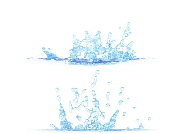 Seitenansichten Schöner Wasserspritzer Illustration Mockup Isoliert Auf Weiß Für Jeden — Stockfoto