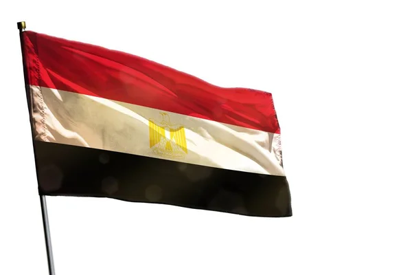 Flatternde Ägypten Flagge Isoliert Auf Weißem Hintergrund — Stockfoto