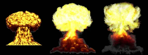 Duże Bardzo Wysokie Szczegółowe Różne Fazy Grzyb Chmura Wybuch Bomby — Zdjęcie stockowe