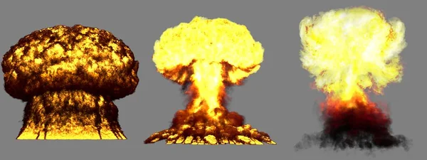 Nagy Nagyon Részletes Különböző Fázisok Gomba Felhő Robbanás Szuper Bomba — Stock Fotó