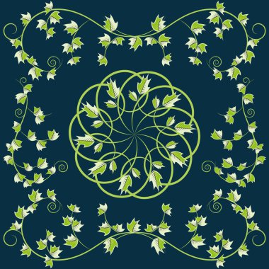 Yeşil yapraklı desen