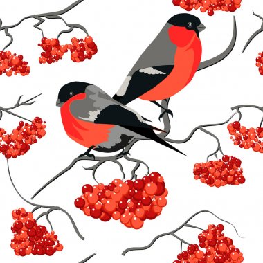 Şakrak kuşu ve rowan seamless modeli