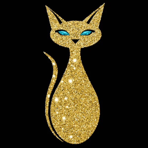 Gato dorado con ojos de zafiro — Archivo Imágenes Vectoriales