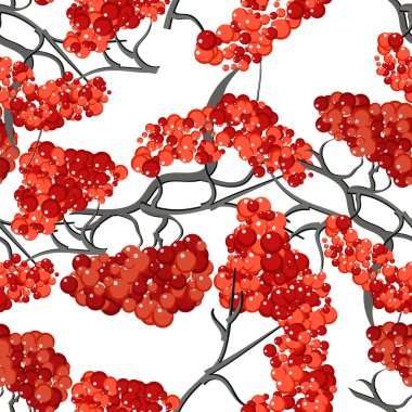 Red rowan seamless pattern