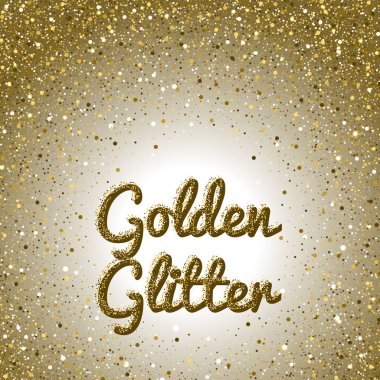 Altın glitter arka plan. Pembe altın parlak çerçeve. Yuvarlak konfeti