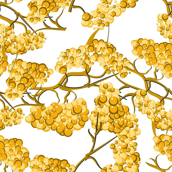 Rowan jaune motif sans couture — Image vectorielle