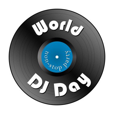 Dünya Dj günü. Beyaz izole vinil