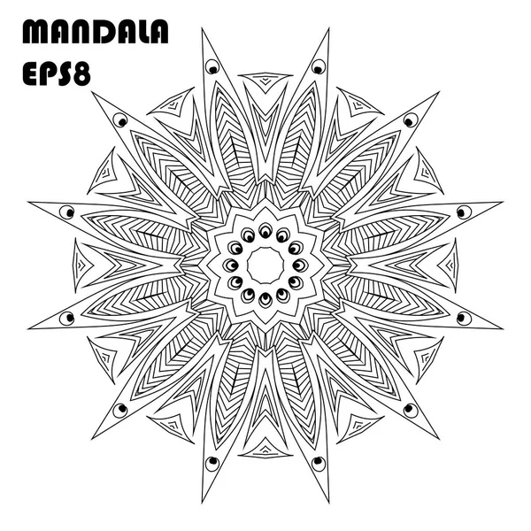 Mandala de flores. Elemento decorativo vintage. Patrón oriental — Archivo Imágenes Vectoriales