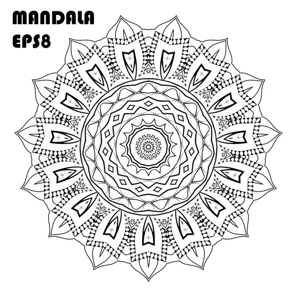 Mandala de flores. Elemento decorativo vintage. Patrón oriental — Archivo Imágenes Vectoriales