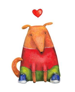 sevimli köpek çizilmiş