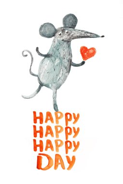 Kalp ile sevimli fare