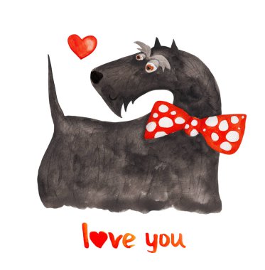 sevimli köpek çizilmiş