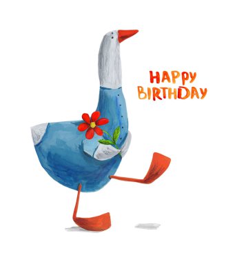 şirin çizilmiş kaz