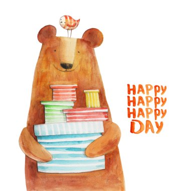 sevimli ayı çizilmiş