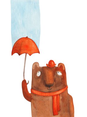 sevimli ayı çizilmiş