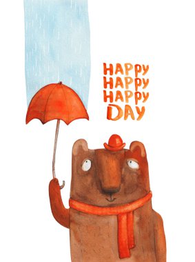 sevimli ayı çizilmiş