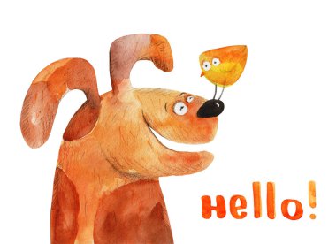 sevimli köpek çizilmiş