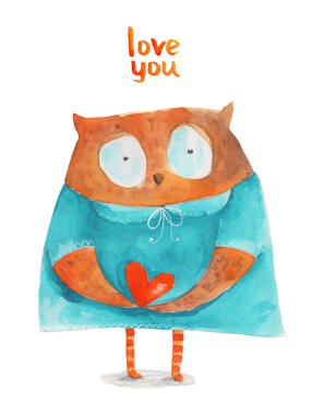 şirin çizilmiş baykuş