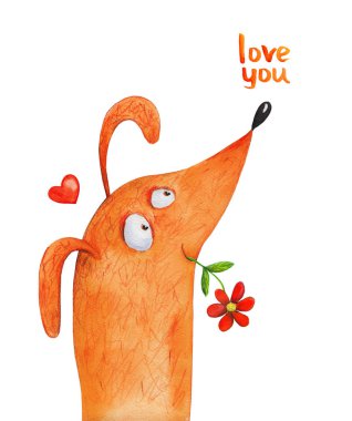 sevimli köpek çizilmiş