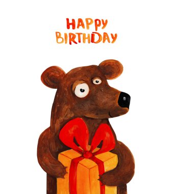 sevimli ayı çizilmiş