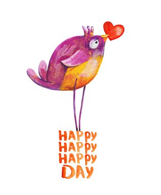 şirin kuş gagası kalp ile