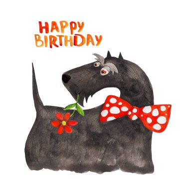 sevimli köpek çizilmiş